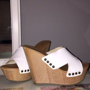 White Platform Wedges